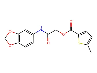 [2-(1,3-Benzodioxol-5-ylamino)-2-oxoethyl] 5-methylthiophene-2-carboxylate structure