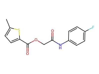 [2-(4-Fluoroanilino)-2-oxoethyl] 5-methylthiophene-2-carboxylate structure