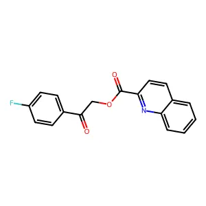 2-(4-Fluorophenyl)-2-oxoethyl quinoline-2-carboxylate structure