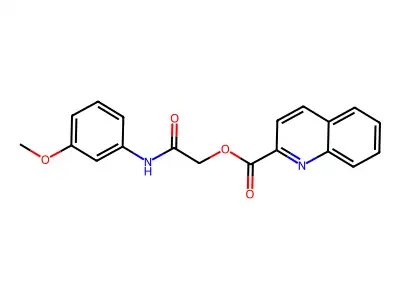 [2-(3-Methoxyanilino)-2-oxoethyl] quinoline-2-carboxylate structure