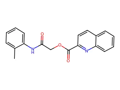 [2-(2-Methylanilino)-2-oxoethyl] quinoline-2-carboxylate structure
