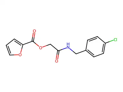 [2-[(4-Chlorophenyl)methylamino]-2-oxoethyl] furan-2-carboxylate structure