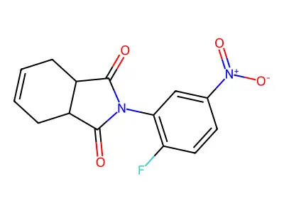 2-(2-Fluoro-5-nitrophenyl)-3a,4,7,7a-tetrahydro-1H-isoindole-1,3(2H)-dione structure