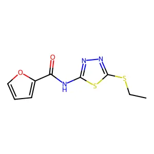 N-(5-ethylsulfanyl-1,3,4-thiadiazol-2-yl)furan-2-carboxamide structure