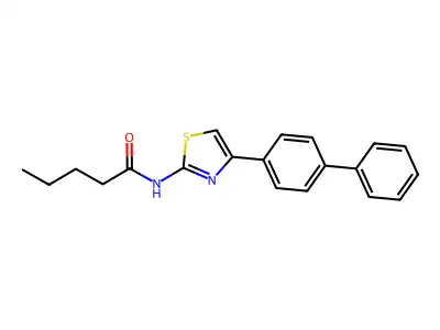 N-(4-([1,1'-biphenyl]-4-yl)thiazol-2-yl)pentanamide structure