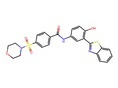 N-[3-(1,3-benzothiazol-2-yl)-4-hydroxyphenyl]-4-(morpholine-4-sulfonyl)benzamide structure
