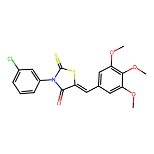 (Z)-3-(3-chlorophenyl)-2-thioxo-5-(3,4,5-trimethoxybenzylidene)thiazolidin-4-one structure
