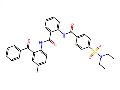 N-(2-benzoyl-4-methylphenyl)-2-(4-(N,N-diethylsulfamoyl)benzamido)benzamide structure