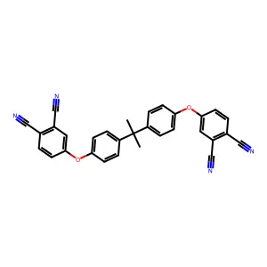 4,4'-((Propane-2,2-diylbis(4,1-phenylene))bis(oxy))diphthalonitrile structure