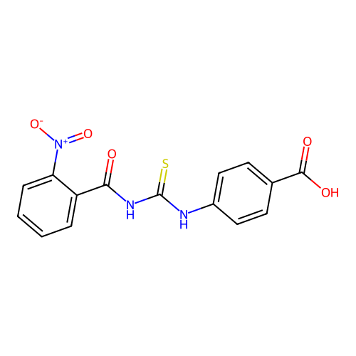 4-({[(2-Nitrophenyl)carbonyl]carbamothioyl}amino)benzoic acid structure