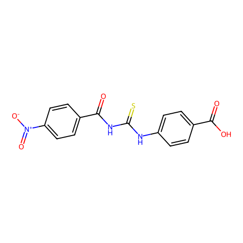 4-({[(4-Nitrophenyl)carbonyl]carbamothioyl}amino)benzoic acid structure
