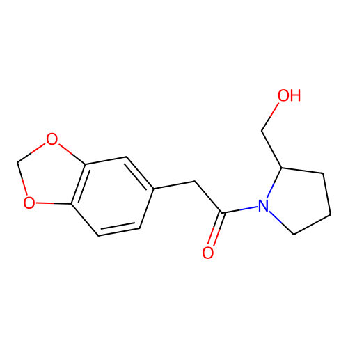 2-Pyrrolidinemethanol, 1-(1,3-benzodioxol-5-ylacetyl)- structure