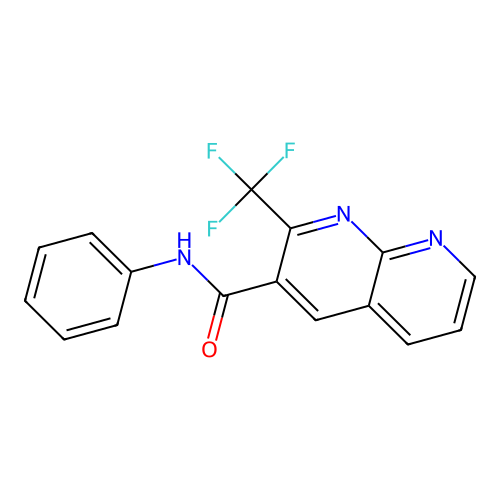 N-phenyl-2-(trifluoromethyl)-1,8-naphthyridine-3-carboxamide structure