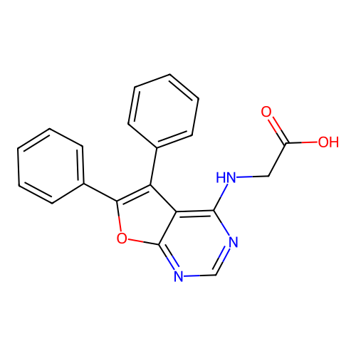 N-(5,6-Diphenylfuro[2,3-D]pyrimidin-4-YL)glycine structure