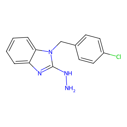 1-[(4-Chlorophenyl)methyl]benzimidazole-2-ylhydrazine structure