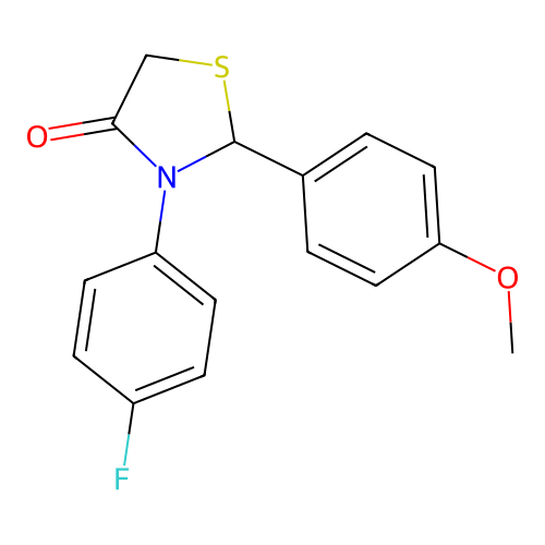 3-(4-Fluorophenyl)-2-(4-methoxyphenyl)-1,3-thiazolidin-4-one structure