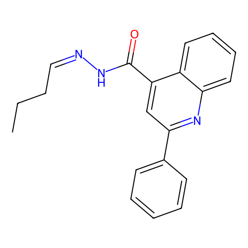 (Z)-N'-butylidene-2-phenylquinoline-4-carbohydrazide structure