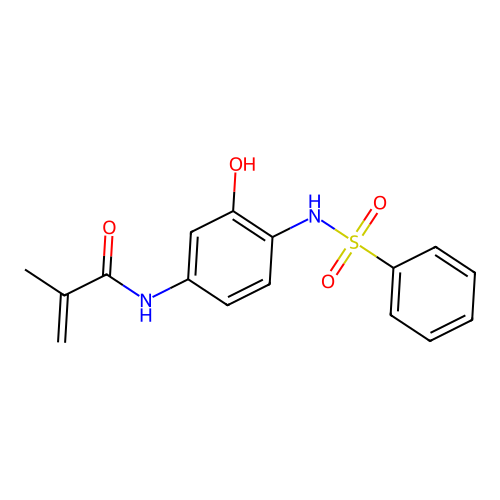 N-{3-hydroxy-4-[(phenylsulfonyl)amino]phenyl}-2-methylacrylamide structure