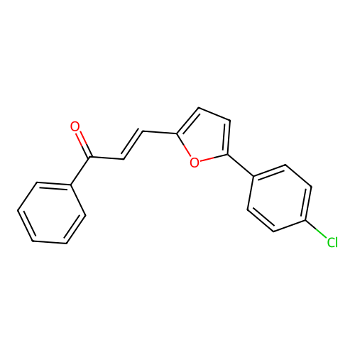 (2E)-3-[5-(4-chlorophenyl)furan-2-yl]-1-phenylprop-2-en-1-one structure