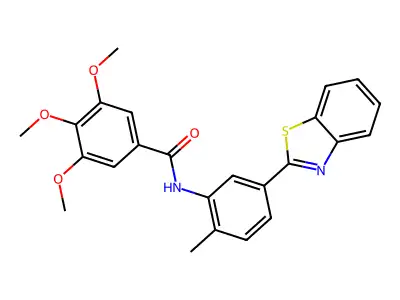 N-[5-(1,3-benzothiazol-2-yl)-2-methylphenyl]-3,4,5-trimethoxybenzamide structure