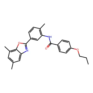 N-[5-(5,7-dimethyl-1,3-benzoxazol-2-yl)-2-methylphenyl]-4-propoxybenzamide structure