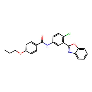 N-[3-(1,3-benzoxazol-2-yl)-4-chlorophenyl]-4-propoxybenzamide structure