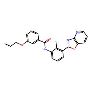 N-[2-methyl-3-([1,3]oxazolo[4,5-b]pyridin-2-yl)phenyl]-3-propoxybenzamide structure