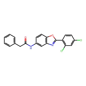 N-[2-(2,4-dichlorophenyl)-1,3-benzoxazol-5-yl]-2-phenylacetamide structure