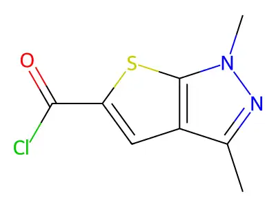 1,3-dimethyl-1H-thieno[2,3-c]pyrazole-5-carbonyl chloride structure