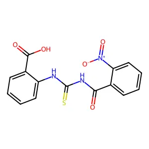 2-({[(2-Nitrophenyl)carbonyl]carbamothioyl}amino)benzoic acid structure