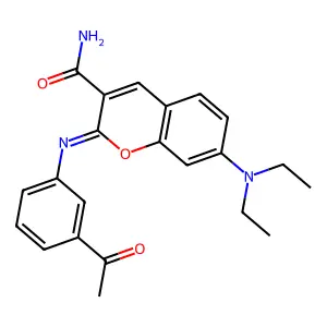 (2Z)-2-[(3-acetylphenyl)imino]-7-(diethylamino)-2H-chromene-3-carboxamide structure