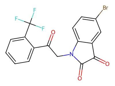 5-Bromo-1-[2-oxo-2-[2-(trifluoromethyl)phenyl]ethyl]indole-2,3-dione structure