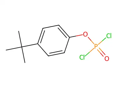 Phosphorodichloridic acid, (1,1-dimethylethyl)phenyl ester structure