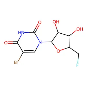 5-Bromo-1-[5-(fluoromethyl)-3,4-dihydroxyoxolan-2-yl]pyrimidine-2,4-dione structure