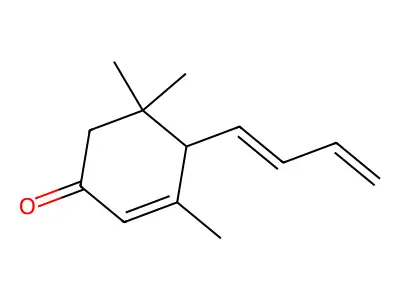 4-(1,3-Butadienyl)-3,5,5-trimethylcyclohex-2-en-1-one structure