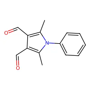 2,5-dimethyl-1-phenyl-1H-pyrrole-3,4-dicarbaldehyde structure