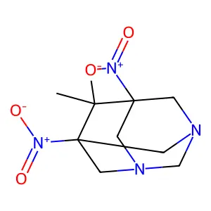 6,6-Dimethyl-5,7-dinitro-1,3-diazaadamantane structure