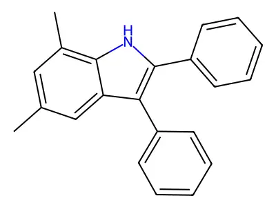 5,7-dimethyl-2,3-diphenyl-1H-indole structure