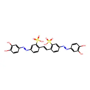 4,4'-Bis(3,4-dihydroxyphenylazo)stilbene-2,2'-disulfonic acid structure