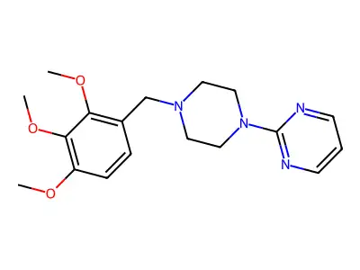 Pyrimidine, 2-(4-(2,3,4-trimethoxybenzyl)-1-piperazinyl)- structure