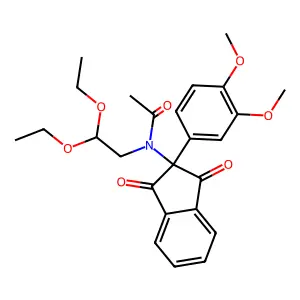 N-(2,2-diethoxyethyl)-N-[2-(3,4-dimethoxyphenyl)-1,3-dioxoinden-2-yl]acetamide structure