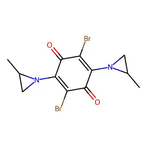 2,5-Dibromo-3,6-bis(2-methylaziridin-1-yl)cyclohexa-2,5-diene-1,4-dione structure