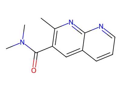 N,N,2-trimethyl-1,8-naphthyridine-3-carboxamide structure
