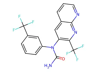 1-[2-(Trifluoromethyl)-1,8-naphthyridin-3-yl]-3-[3-(trifluoromethyl)phenyl]urea structure