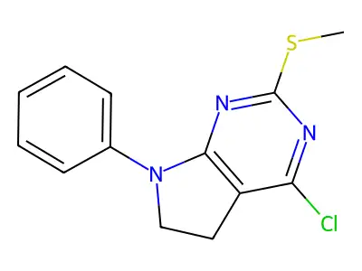 4-Chloro-6,7-dihydro-2-(methylthio)-7-phenyl-(5H)-pyrrolo[2,3-d]pyrimidine structure