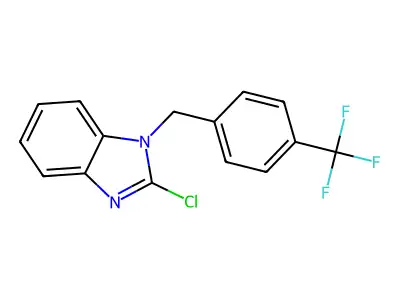 2-Chloro-1-(4-trifluoromethyl-benzyl)-1H-benzoimidazole structure