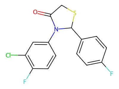 3-(3-Chloro-4-fluorophenyl)-2-(4-fluorophenyl)-1,3-thiazolidin-4-one structure