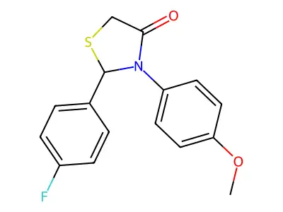 2-(4-Fluorophenyl)-3-(4-methoxyphenyl)-1,3-thiazolidin-4-one structure