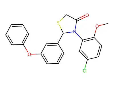 3-(5-Chloro-2-methoxyphenyl)-2-(3-phenoxyphenyl)-1,3-thiazolidin-4-one structure
