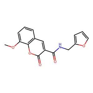 N-(2-furylmethyl)-8-methoxy-2-oxo-2H-chromene-3-carboxamide structure